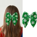 Hårklämma för damer - Grön glitterrosett med strass, festlig håraccessoar för julfester (1-pack) green