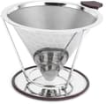 Miniatyrbild 1 av 7: 6 Koppar Kaffefilter Rostfritt Stål Filterhållare Mesh Tratt Kök Kaffebryggningsverktyg