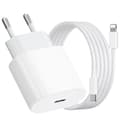 Hurtiglader 20W for iPhone 14 13 12 11 Pro Max Plus SE Mini Xr X XS USB C 2m Hurtigladekabel Strømadapter