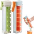 2-pack isformar med ett tryck - Set med 2 lättsläppta 6-facks silikonformar för drycker, blandade färger, diskmaskinsäkra 2-Pack