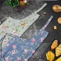 Miniatyrbilde 4 av 4: 2-pakning kjøkkenforklær for kvinner, justerbare blomsterforklær kokk bakerforkle med store lommer for matlaging baking hagearbeid-FX-
