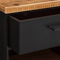 Miniatyrbillede 2 af 4: Natskab - ATMOSPHERA - 1 skuffe - 2 hylder - Sort metal - Træ - H 18 cm sort