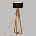 Miniatyrbillede 4 af 4: Gulvlampe - ATMOSPHERA - Molu - Træben - Sort skærm - Skandinavisk stil Naturlig og sort