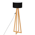 Miniatyrbillede 1 af 4: Gulvlampe - ATMOSPHERA - Molu - Træben - Sort skærm - Skandinavisk stil Naturlig og sort