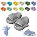 Miniatyrbild 1 av 5: Haj Slides Barn Vuxen Kvinnor Män Hajtofflor - Cloud Shark Slide Strand Sandaler Unisex Kudde Hemma Jultomte, 100% Ny grå 38-39 grey