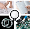 Miniatyrbild 3 av 6: Förstoringsglas 6X/9X/15X med LED-ljus Svart Sort