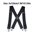 Miniatyrbillede 3 af 10: Sorte justerbare seler mænds unisex bukser elastisk sch sort one size