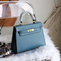 Miniatyrbild 1 av 4: Högkvalitativa Handgjorda Damhandväskor Axelremsväska Crossbody Mellanstorlek 25x10x19 Blå Bl Bl Medium size: 25*10*19 Blue