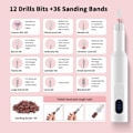 Miniatyrbild 3 av 5: Elektrisk nagelfil sladdlös akryl nagelkit med keramiska nagelbitar, slipband, bärbar uppladdningsbar e-fil set för akryl gelnaglar, manikyr