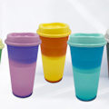 Miniatyrbild 2 av 5: 500ml Vattenflaska Stor Kapacitet Kreativ PP Färgskiftande Kaffe Juice Mugg för Daglig Användning Blue