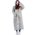 Miniatyrbild 1 av 10: EVA Lättvikts Regnjacka för Vuxna Transparent Förtjockad Regnkappa med Huva Unisex Grå Gray Fascicular Orifice