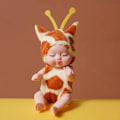 Miniatyrbild 6 av 7: st Mini Baby Dockor, 10 cm Nyfödda Dockor Presentförpackning, Söta Återfödda Baby Dockor Leksaker för Barn 3+, med Djurkläder 6PCS