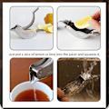 Miniatyrbild 6 av 8: Citronpress i rostfritt stål, ergonomisk citronpress, fruktpress med hällpip, 3 st 3pcs