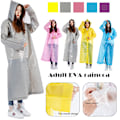 Miniatyrbild 2 av 10: EVA Lättvikts Regnjacka för Vuxna Transparent Förtjockad Regnkappa med Huva Unisex Grå Gray Fascicular Orifice