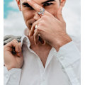 Miniatyrbild 4 av 5: 4 st Fidget Spinner Ringar för Kvinnor Öppna Snurrande Knogring Stackbara Ringar Justerbara Ringar i Rostfritt Stål