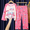 Miniatyrbild 1 av 2: 4-12 År Flickor Sanrio Tryckt Pyjamas Set Långärmad Toppar Byxor Sovkläder Nattkläder Loungewear Gåvor Melody Melody Melody 4-5 Years