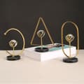 Miniatyrbilde 3 av 5: Jernborddekorasjon med geometrisk ramme, kunstig krystallkule, moderne borddekorasjon for arbeidsrom, stue, kontor Triangular