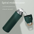 Miniatyrbild 2 av 5: 500ml kaffe resemugg termos inbyggt lock kopp rostfritt stål termospotta present kontorsmugg Forest Green