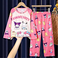 Miniatyrbild 1 av 2: 4-12 År Flickor Sanrio Tryckt Pyjamas Set Långärmad Toppar Byxor Sovkläder Loungewear Presenter Sanrio Community Sanrio Community Sanrio Community 7-9 Years