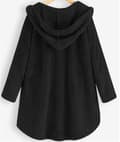 Miniatyrbillede 2 af 3: Sort L plus size fleece hættetrøje til kvinder sort black L