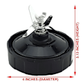 Miniatyrbild 4 av 5: Ersättningsdelar för Ninja Blender, 24oz Mugg 7 Fenor Extraktorblad, För Nutri Ninja Auto Iq Bn801 Black  transparent