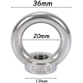 Miniatyrbild 2 av 4: 10 st M8 lyftögla mutter rostfritt stål ögla mutter silver kvinnlig ringmutter fästelement