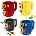 Miniatyrbild 4 av 5: 350ml Rolig Byggkloss Mugg Nymodig Kaffemugg/Kopp Te Dryckeskopp DIY Block Pussel Mugg red