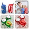 Miniatyrbild 5 av 6: 4 st Soda Burkskydd med sugrör 4 färger Silikon Dryckesburkslock Återanvändbara för juice Seltzer Dryck 4PCS
