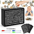Miniatyrbild 1 av 7: Trälåda för sparande med 8 sparmål, en bit kassa-valv i trä, sparbössa för mynt, sparbössa med räknare, present till vuxna, barn, pojkar och flickor USD - Black