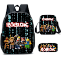 Miniatyrbild 1 av 10: Roblox Tryckt Ryggsäck Ryggsäck Axelväska Pennfodral Skolstudent Lunchväska D