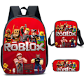Miniatyrbild 1 av 10: Roblox Tryckt Ryggsäck Ryggsäck Axelväska Pennfodral Skolstudent Lunchväska B