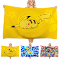 Miniatyrbild 2 av 2: Barn tecknad strandhandduk simma bad sommarsemester mjuk mikrofiberfilt C 75*150cm