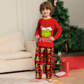 Miniatyrbild 2 av 4: Grinch julpyjamas familjematchande sovkläder vuxna nattkläder Boys 5T