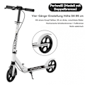 Miniatyrbild 8 av 10: Hopfällbar sparkcykel för vuxna, justerbar höjd, med handbroms PU-hjul barnpresenter, vit