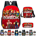 Miniatyrbild 10 av 10: Roblox Tryckt Ryggsäck Ryggsäck Axelväska Pennfodral Skolstudent Lunchväska C