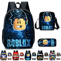 Miniatyrbild 2 av 10: Roblox Tryckt Ryggsäck Ryggsäck Axelväska Pennfodral Skolstudent Lunchväska C