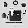 Miniatyrbild 4 av 6: Vattenflaska Väska, Bärbar Crossbody Väska för Vattenkopp, Justerbar Axelrem, Väska med Förvaringsficka för Kvinnor White