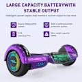 Miniatyrbild 4 av 4: MEGA MOTION Hoverboard 6,5" lila - Bluetooth-högtalare - med LED-lampor för barn