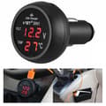 3-in-1 USB Car Charger with Voltmeter and Temperature Measurement