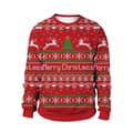 Jule 3D digitalt print rundhalset sweater gave - HQ1 - Størrelse S S