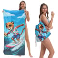 New Beach Towel Backpack with Storage Function, 140 x 70 cm 2-in-1 Foldable Printed Bath Towel YTB-001-1