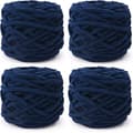 Hæklegarn 4xHæklegarn til Hækling, Blødt Chunky Garn til Garnprojekter Navy blue