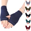 Miniatyrbild 2 av 5: Fingerless Gloves Stretchy Knitted Thumb Hole Mittens Solid Color Short Hand Warmers 6