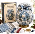 DIY Julepynt uden syning, patchwork med stofperler og bånd, kreativt julehåndværk til voksne Snowman