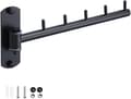 Stainless Steel Swing Arm Clothes Hanger, Wall Mounted Clothes Rack with 5 Hooks