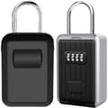 Wall-mounted secure key box with 4-digit combination lock, extra large outdoor key safe handle, XL size combination key box (black)