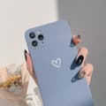 Kompatibel med iPhone, enkelt sött kärlekshjärta skifferblå Slate Blue iPhone15
