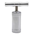 Ginger Press Ergonomic Handle Detachable High Strength Leak-proof Easy to Squeeze Versatile Zinc Alloy T-Shaped Garlic Press Tool Silver
