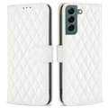 Mat Samsung Galaxy S22 Plus etui med diamantmønster - Hvid Vit white
