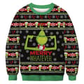 Grinch Jule-striktrøje - \"Merry Whatever\" 3D-printet trøje .01-XL